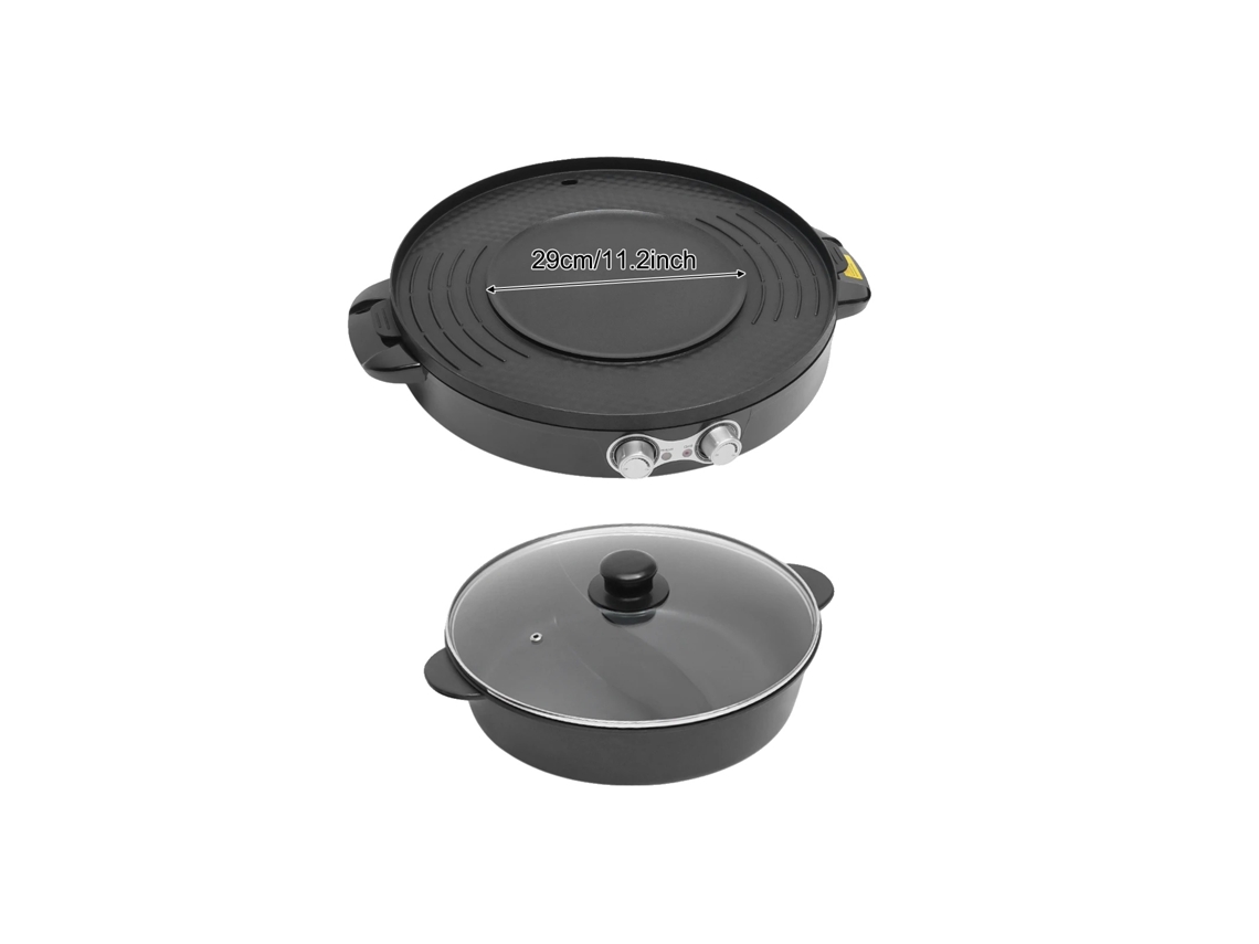 Sartén eléctrica, función de parrilla, diseño portátil, color negro OEM