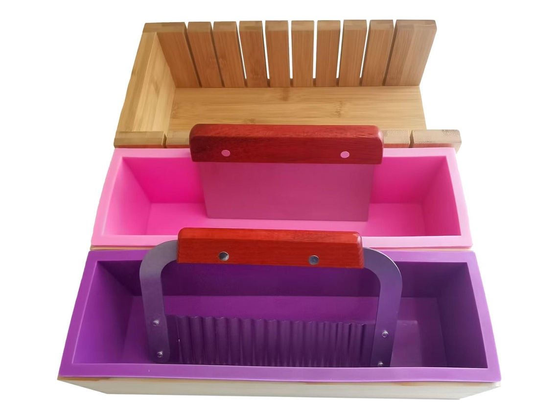 Juego de moldes para jabón, caja rectangular de madera, slowmoose