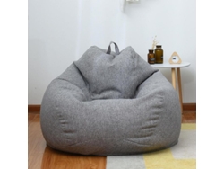 2026-funda De Sillón Bean Bag Extra Grande Sin Relleno Tela Algodón Y Lino Para Interior Krx 80 * 90 Cm Gris