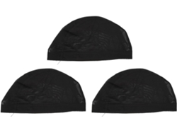 Gorros De Red Para Peluca De 3 Piezas, Peluca De Malla Negra Con Volumen, Cómoda Y Transpirable.