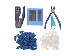 Herramienta De Crimpado Pasante Rj45 Con Cabezal De Cristal Cat6, Cubierta Protectora, Comprobador, Cortador Y Pelacables.