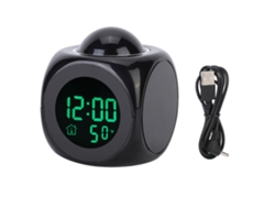 2026-reloj Electrónico Lcd Multifuncional Proyección Digital Con Alarma Y Display De Temperatura