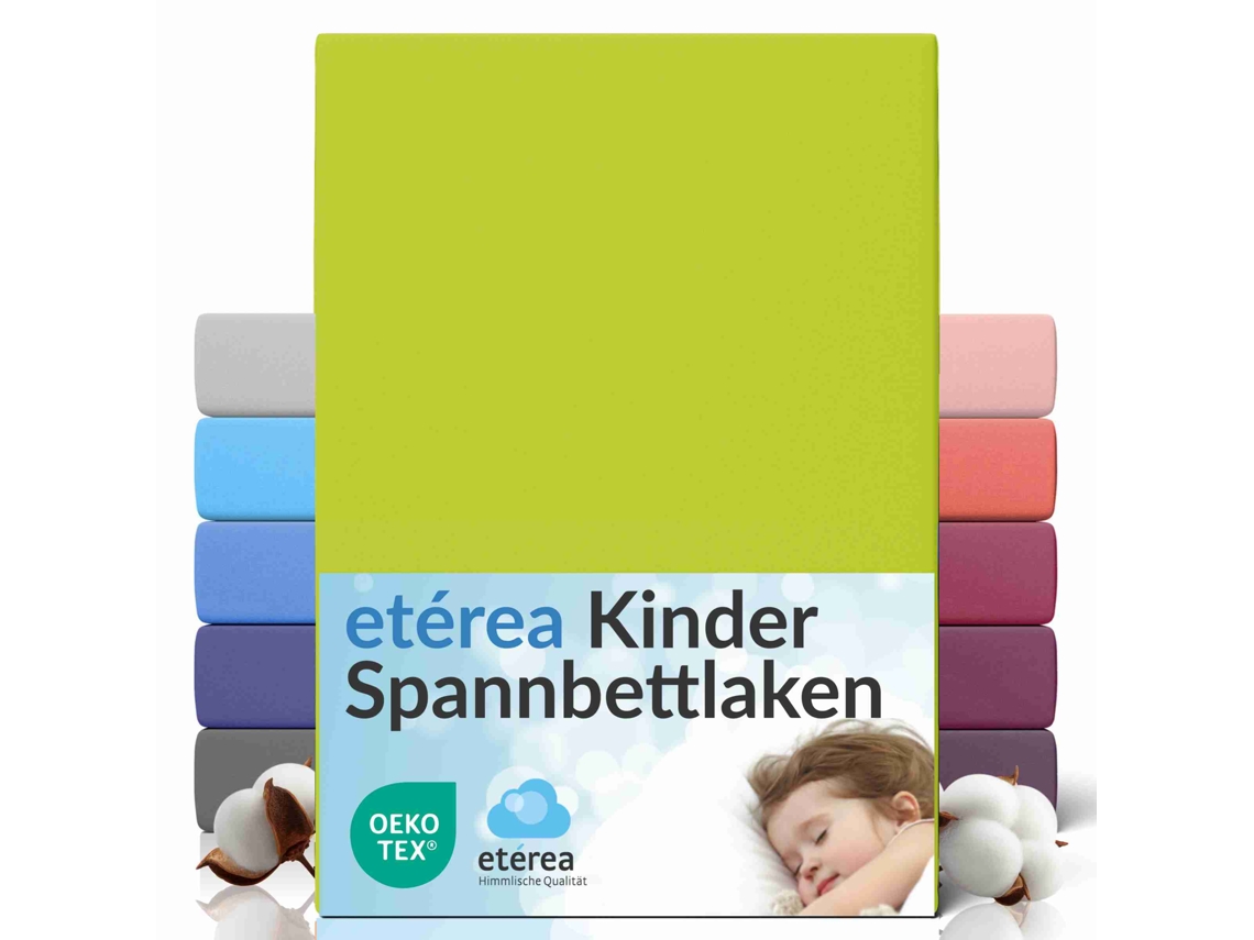 Sábanas Ajustables Etérea Elástico Colchones Hasta 25 Cm 60x120 - 70x140 Cm Verde Manzana