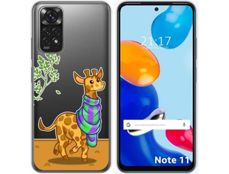 Carcasa Xiaomi Redmi Note 11 TUMUNDOSMARTPHONE Dibujos Transparente Jirafa Multicolor