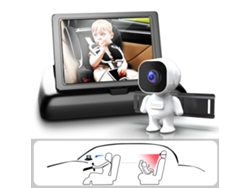 Monitor de bebé para coche Yuysan con pantalla plegable de 4,3 pulgadas, cámara de visión nocturna, imagen de cuidado del asiento trasero