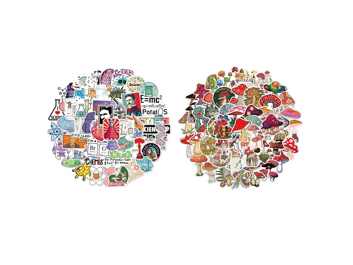 100 pegatinas de papel bonitas para botellas de agua, portátiles, patinetas, maletas y celulares. Pegatinas impermeables con personajes de dibujos animados.