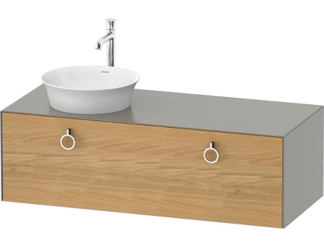 DURAVIT Tulip blanco, mueble de baño colgado en la pared, ancho 1300 x profundidad 550mm, con 1x extraíble, con tirador, WT4982L