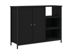 Aparador de madera de ingeniería negro VIDAXL (100x33x75 cm)