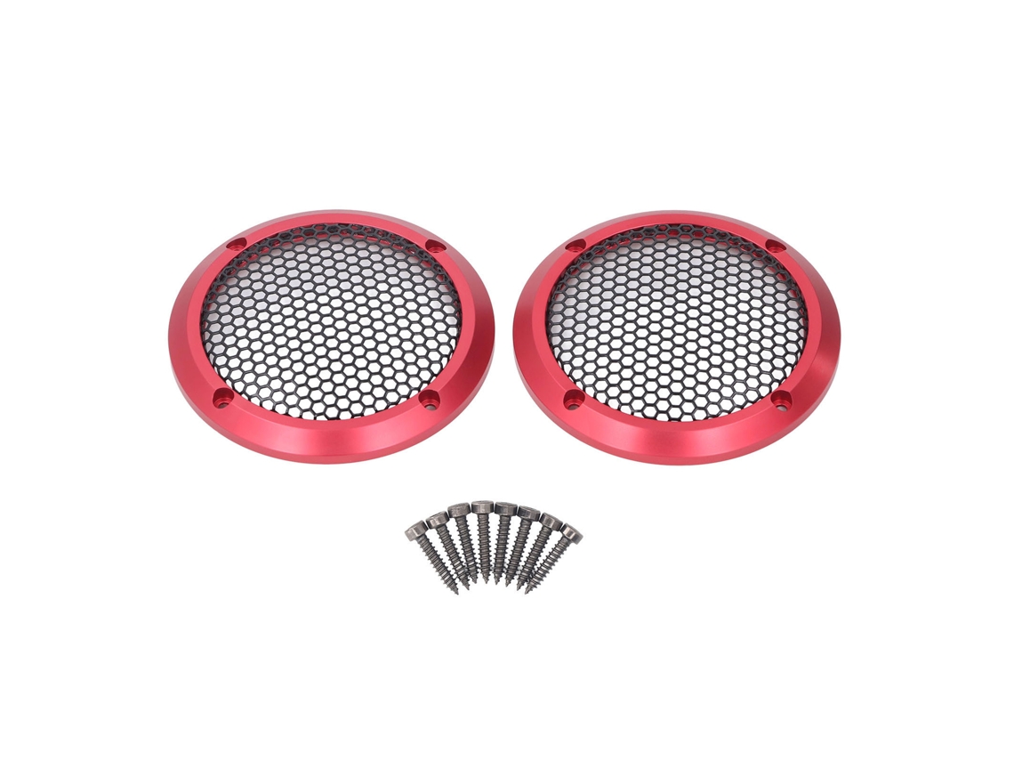 2 Rejillas Protectoras Redondas Negras Para Altavoces De Coche Con 8 Tornillos, Diámetro Exterior De 97 Mm.