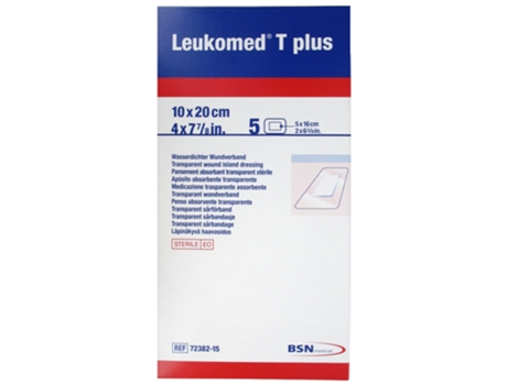 ESSITY Leukomed T Plus 5 Apósitos Absorbentes Transparentes Estériles 10 X 20 Cm