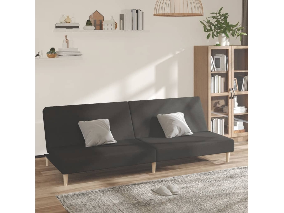 Sofá Cama De 2 Plazas Tela Negro
