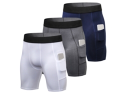 Paquete De 3 Calzoncillos Deportivos Para Hombre Con Bolsillo Para Entrenamiento Y Actividades Físicas.