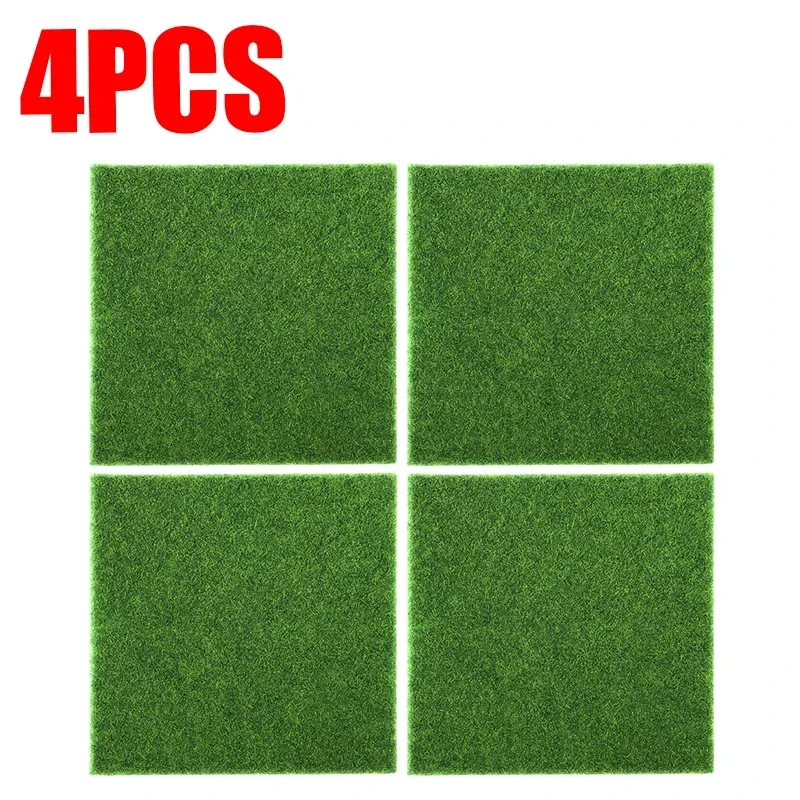 (4 Artículos) Césped Artificial Verde, Alfombra Paisajística, Acuario Exterior Para El Hogar, Decoraciones Para Bodas