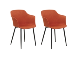Conjunto de cadeiras de jantar de estilo retro BELIANI Elim de Poliéster Laranja 59x45x82