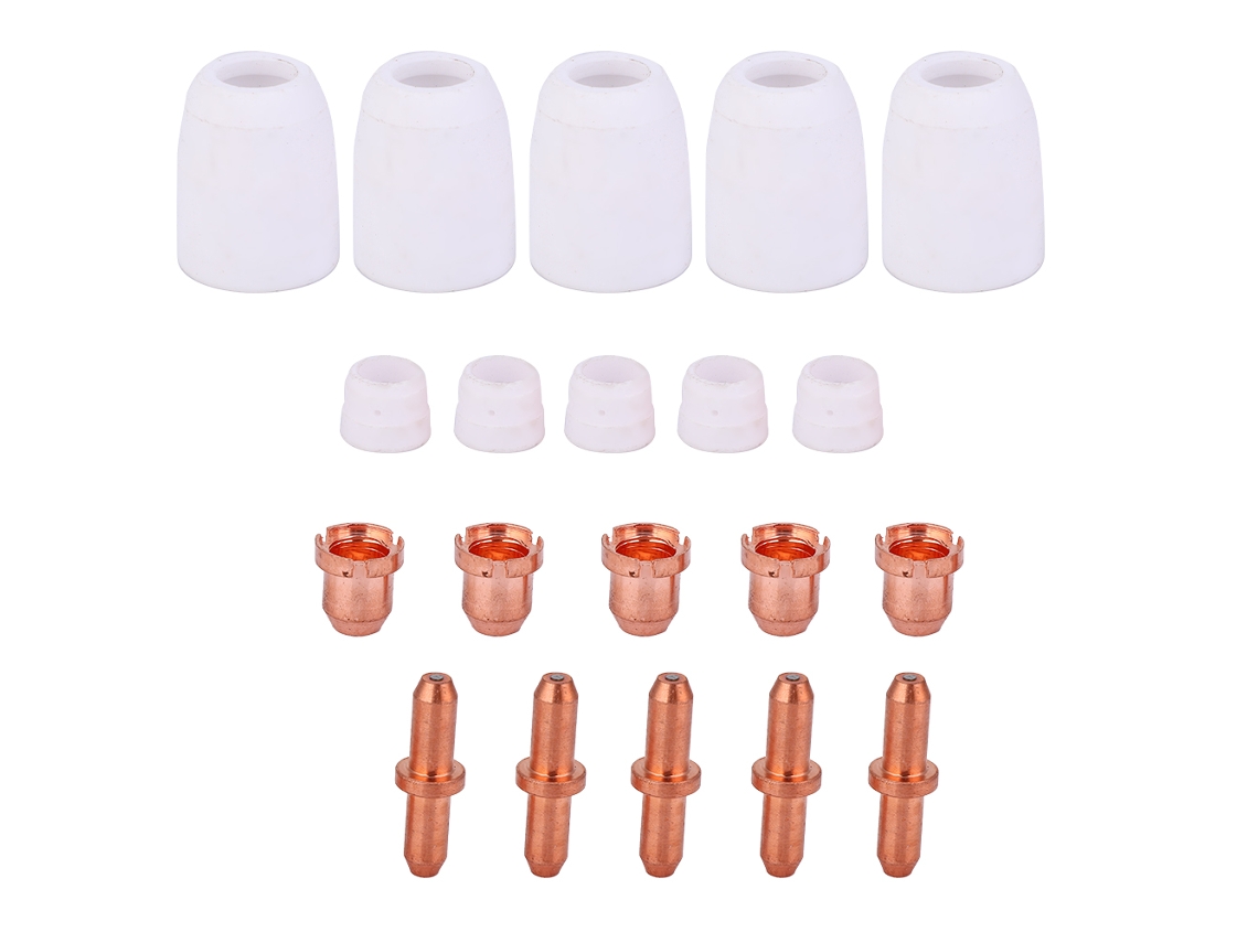 20 Consumibles Para La Antorcha De Corte Por Plasma Lgk Tc80: Electrodo, Boquilla, Anillo, Copa De Gas, Protector.