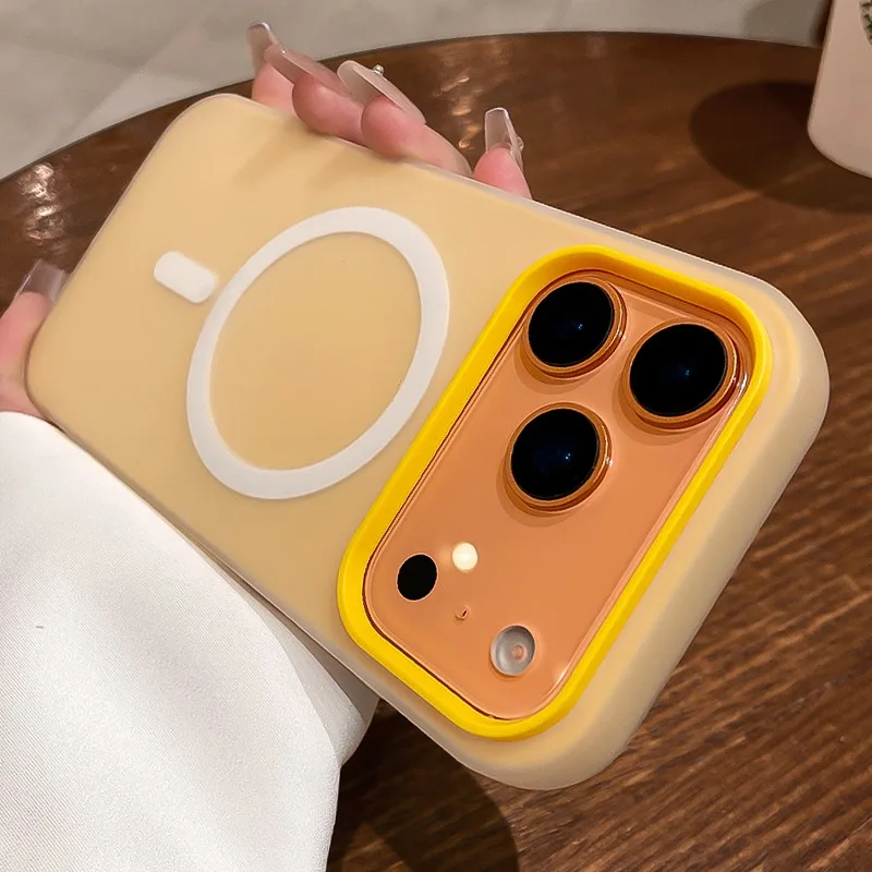 (iphone 13 Pro Max Naranja) Funda Magnética 2 En 1 A Prueba De Golpes, Funda Protectora Con Marco Magnético Magsafe