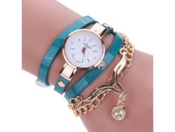 Reloj De Pulsera De Moda Para Mujer Con Correa De Piel Sintética Y Movimiento De Cuarzo (azul Claro)