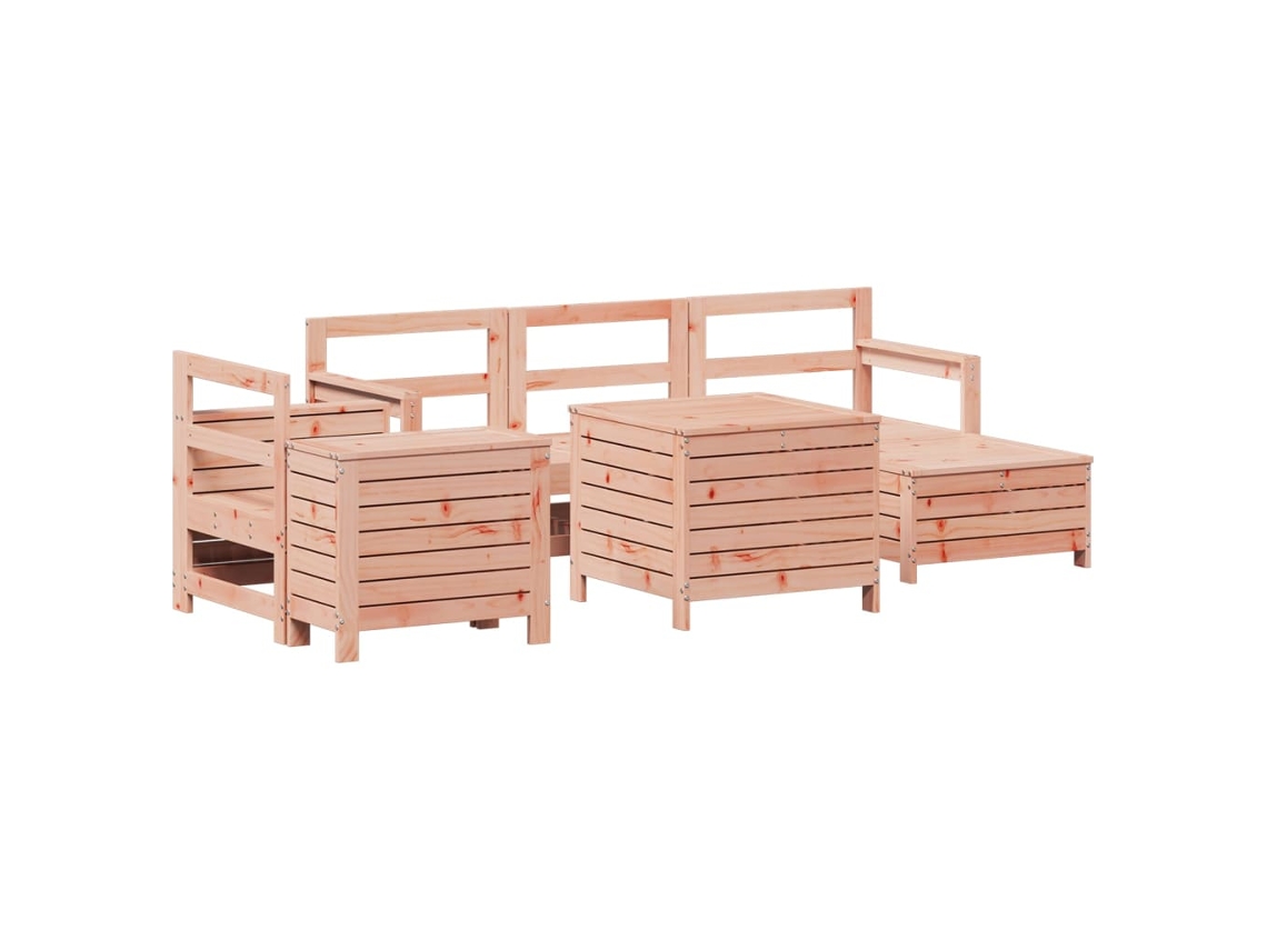 Conjunto 7 de sofás de jardín VIDAXL madera maciza de abeto Douglas