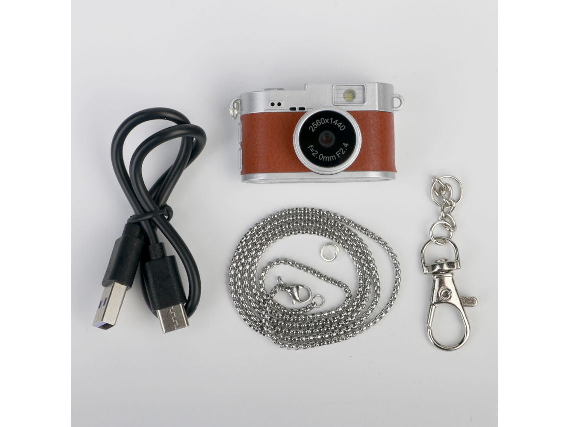 Mini Cámara (marrón - 8 Gb), Grabación De Video, Flash Led, Pantalla Ips De 1,47 Pulgadas, Múltiples Filtros