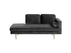 Chaise longue derecho BELIANI Miramas de Terciopelo Negro 171x79x63