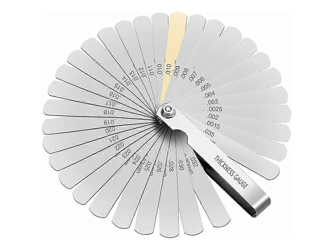 Juego De Espaciadores De 32 Láminas Acero Inoxidable Doble Marcación Métrica/imperial Para Medir Espacios O Grosor