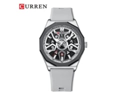 Reloj Deportivo Elegante Para Hombre, Reloj De Pulsera De Cuarzo Con Calendario Y Esfera Esqueletizada Poligonal.