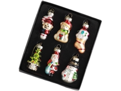 Caja De Adornos Colgantes De Papá Noel En Vidrio Pintado, Adorno Colgante Para El Hogar, Fiesta,
