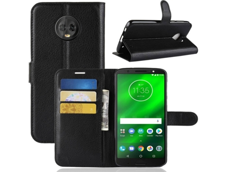 Carcasa Motorola G6 Plus Multi4you Libro Cartera Negro