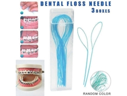 105 Hebras De Hilo Dental Con Lazo Simple + Estuche Para Ortodoncia, Puentes, Implantes, Shytmv