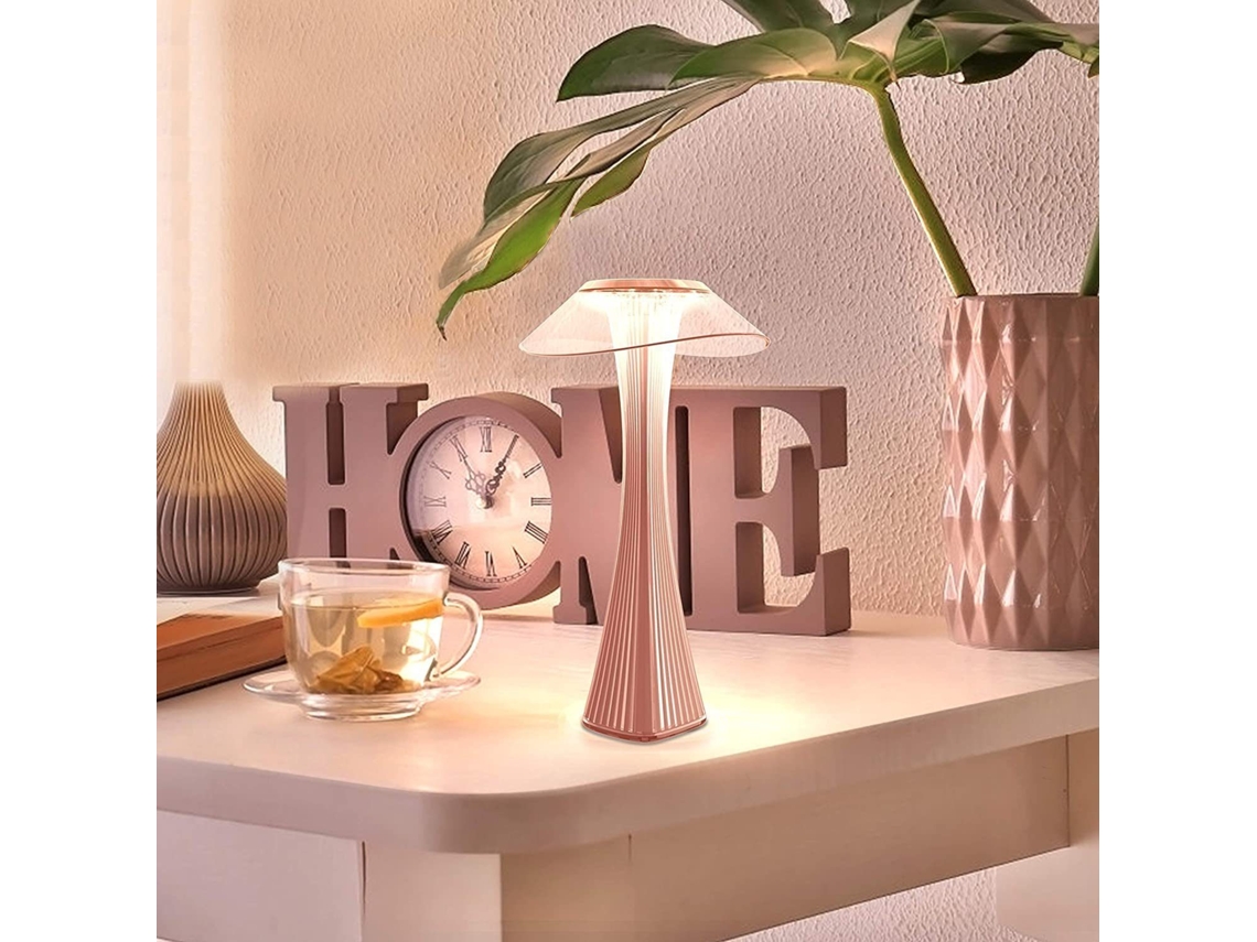 Lámpara de mesa LED táctil regulable Nettlife con batería y USB para uso diurno.