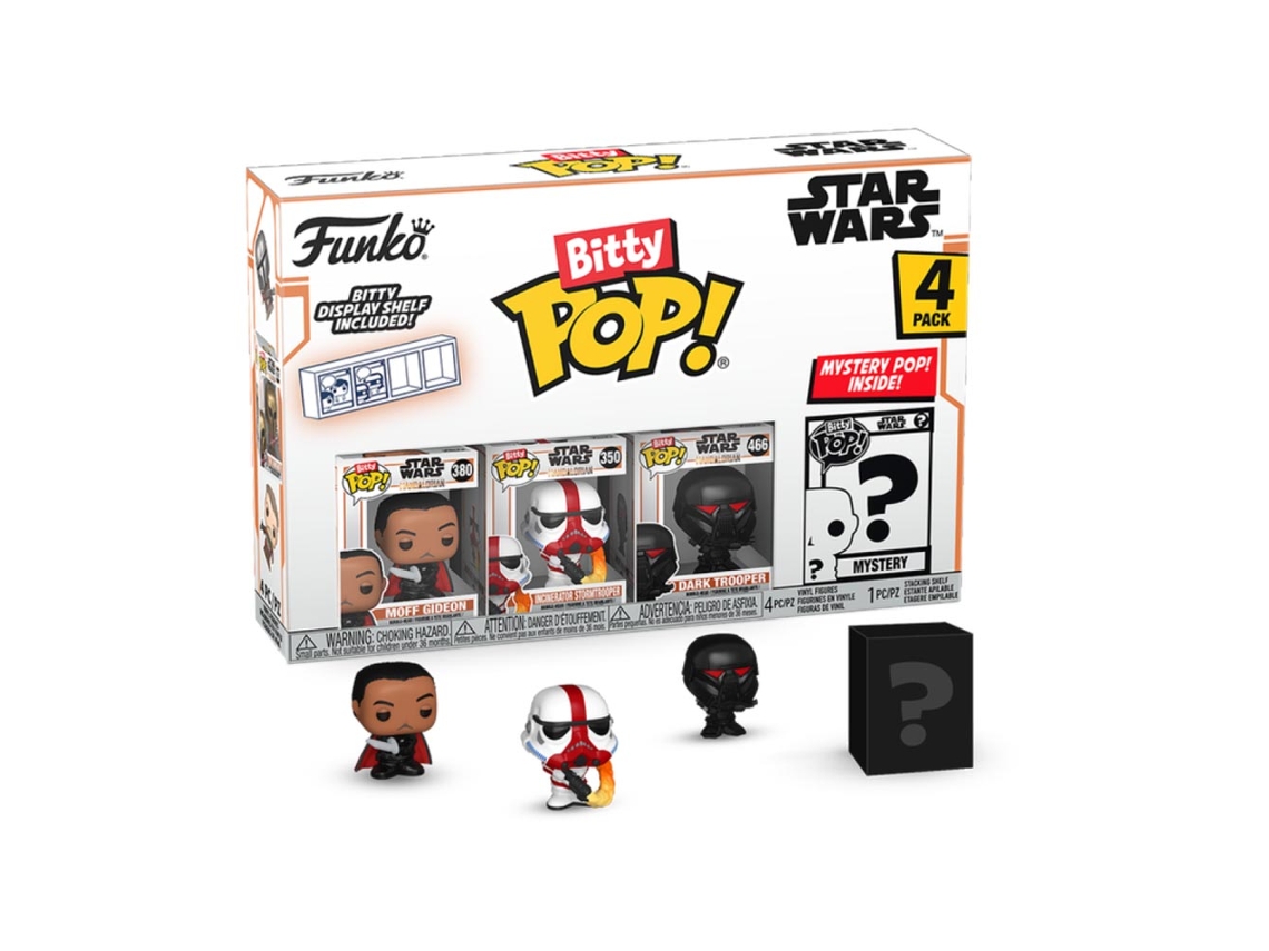 Figura Funko STAR WARS: El Moff Mandaloriano Gideon Bitty Pop! Paquete de 4