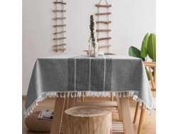 Rebe-mantel Cuadrado Rustico De Algodon Lino Impermeable 55x55 Pulgadas Para Mesa 4 Asientos Fiestas Navidad