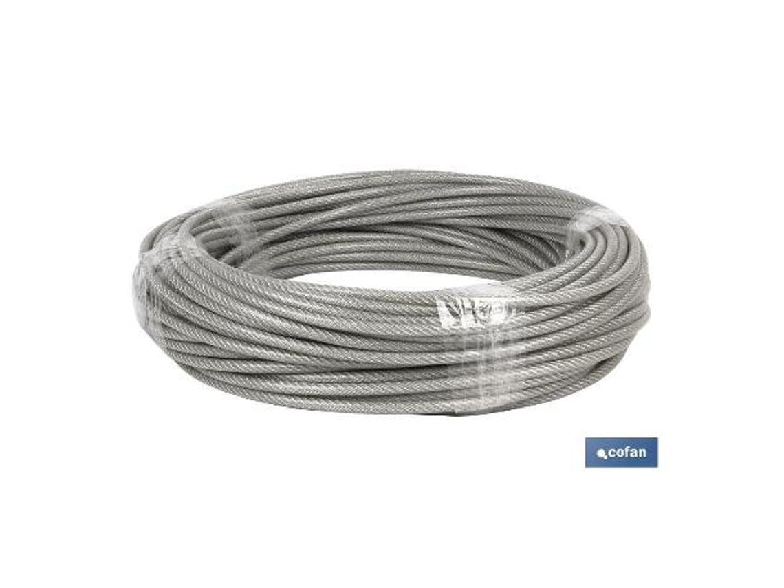 Cable acero (8mm) 6x8mm  6x7+1 plast. (100 m)