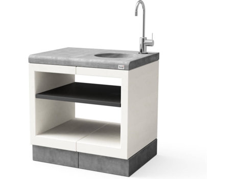Módulo para Barbacoa TUOZI Kitaway con fregadero y grifo (Blanco, Gris - 84x63x85cm)