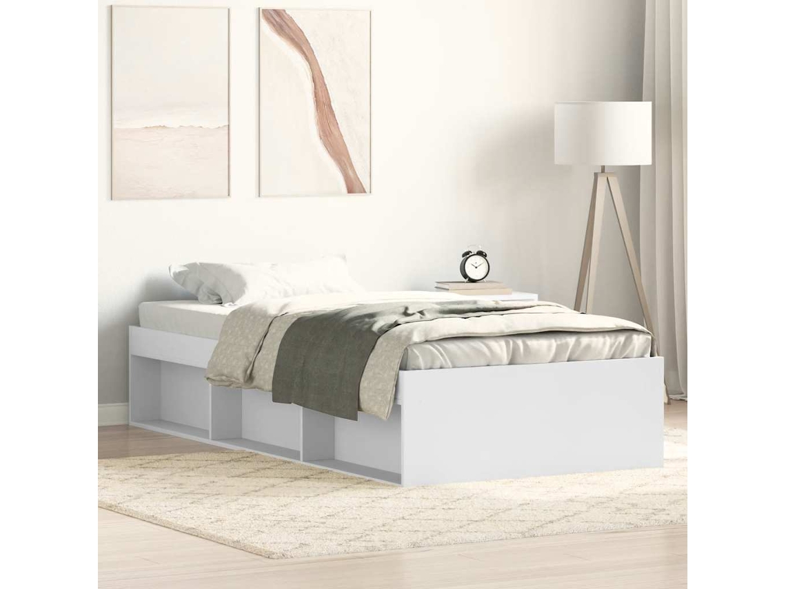 Estructura De Cama Blanca 90x190 Cm