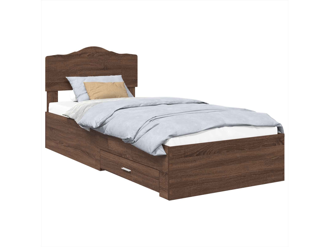 Maison Exclusive - Estructura De Cama Con Cabecera Roble Marrón 70 X 190 Cm