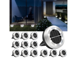 Luces Solares De Suelo (juego De 12), Luces Solares De Jardín Para Exteriores Con 8 Led, Focos Solares Exteriores Impermeables blanco Cálido