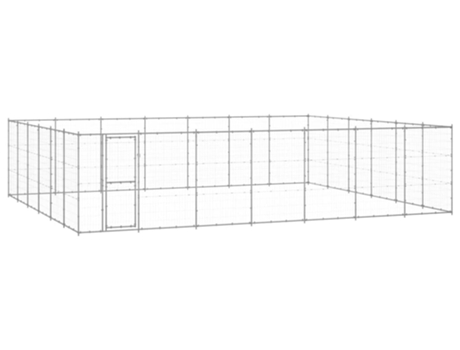 vidaXL Perrera de exterior de acero galvanizado 50,82 m²