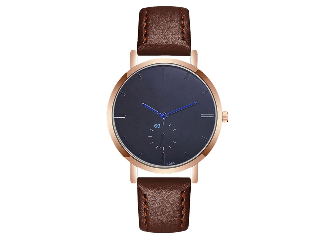 Reloj De Pulsera Analógico De Cuarzo Para Hombre/mujer Con Elegante Correa De Piel Sintética Negra.