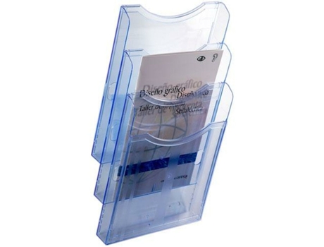 Expositor ARCHIVO 2000 Archiplay De pared Transparente Din A4 Azul Vertical 3 Compartimentos