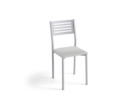 Silla de cocina Kati aluminio 38x86x47cm Polipiel Plata FANMUEBLES
