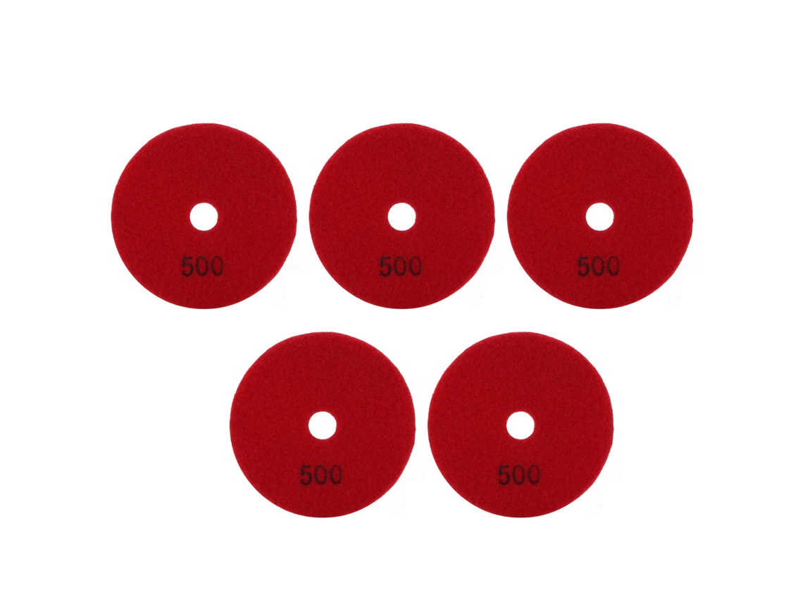 Juego De 5 Discos De Lijado Y Pulido Húmedo Con Diamante, 10 Cm (4 Pulgadas), Grano 500, Para Mármol, Granito Y Cerámica.
