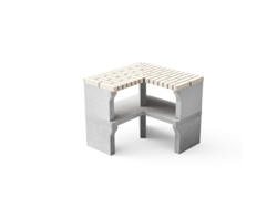 Módulo de esquina para barbacoa MOVELAR New Iberia (Blanco, Gris - 90x46x80cm)