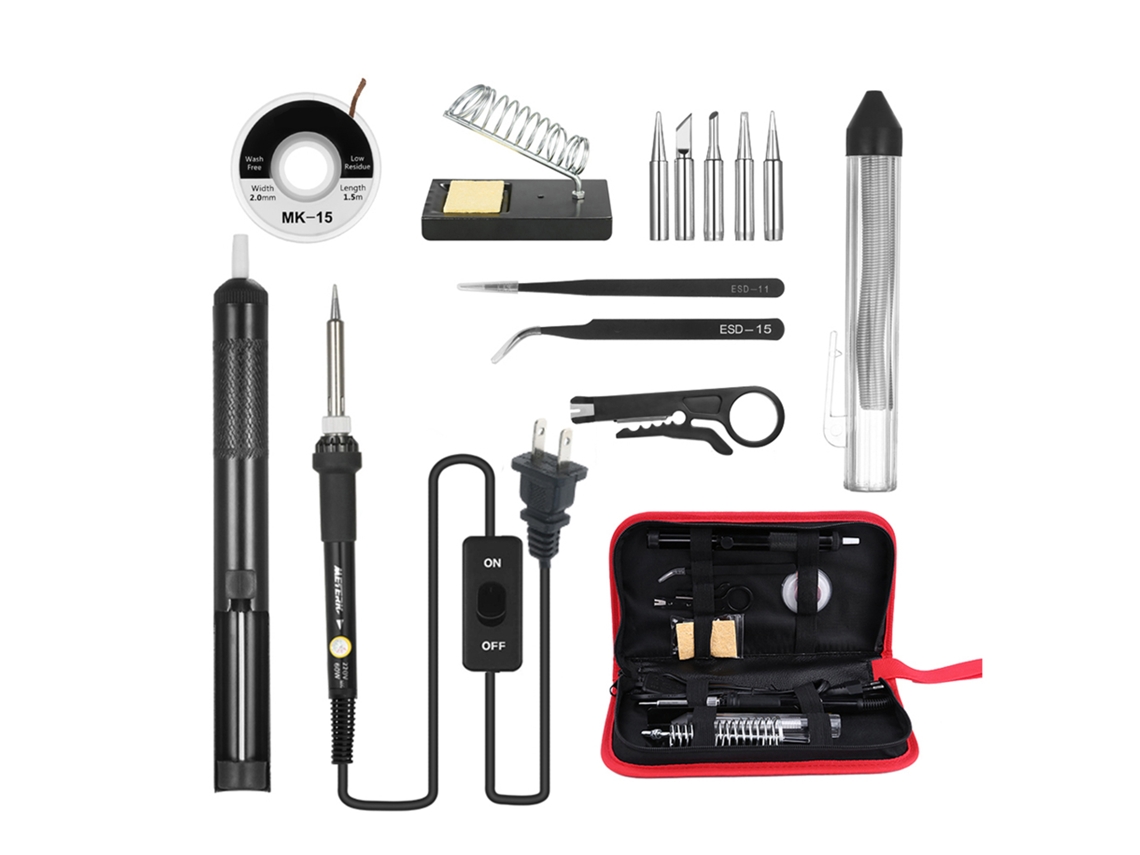 Kit De Soldadura 14 En 1 Con Llave De Soldadura De 60 W, Temperatura Ajustable Y Accesorios.