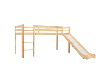 Cama alta para niños tobogán y escalera madera pino 97x208 cm MAISON EXCLUSIVE