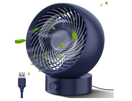 Ventilador de Mesa Portátil ENZON Silencioso para Oficina Azul Marinho