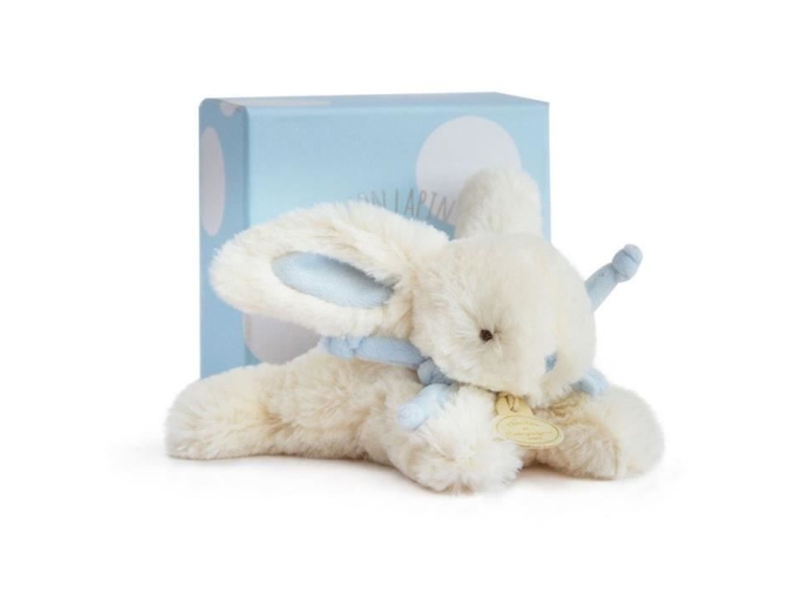 DOUDOU ET COMPAGNIE Peluche suave Conejo Candy 16 cm blanco y azul pastel