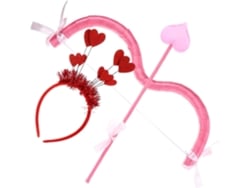 De Cosplay De Cupido Para El Día De San Valentín: Diadema De Corazón Rosa, Lazo Y Flechas Suaves Y Seguras.