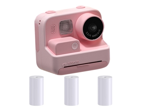 Máquina Fotográfica Instantánea para niños HD 1080P Video Foto Huella dactilar Lente dual Rosa Slr