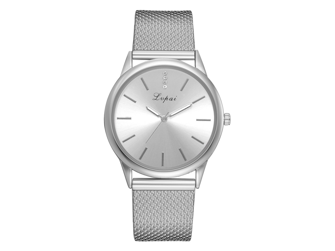 Reloj De Pulsera De Silicona Para Mujer Lvpai, Estilo Sencillo E Informal, Cuarzo, Plateado.